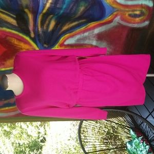 80s shoulder padded hot pink fuchsia sweater dress. L , Liz Claiborne fabulous